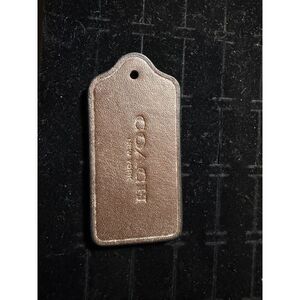 Coach New York Brown Metallic Pebbled Leather Hangtag EUC